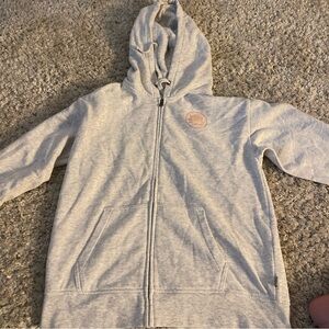 Vans Heather Gray with peach logo zip up hoodie XS new without tags